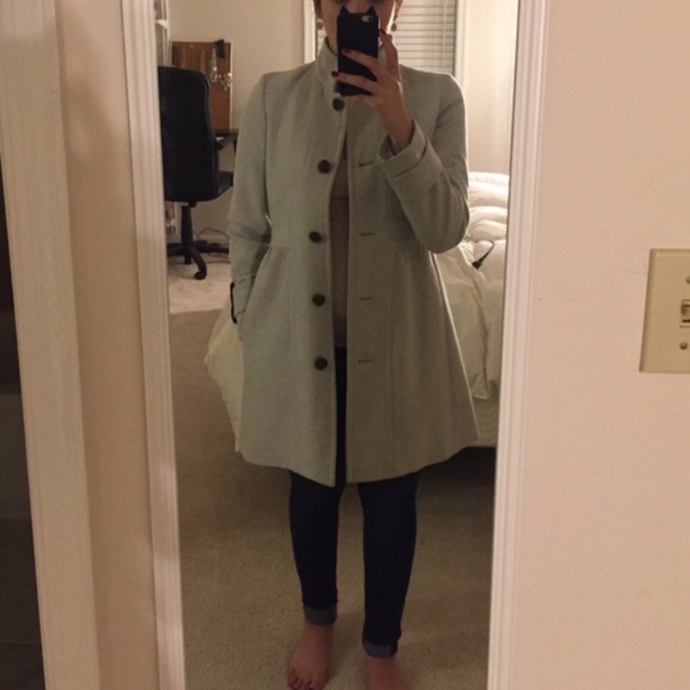 Gray J Crew wool pea coat